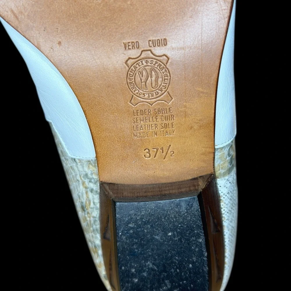 🌟 RARE Vintage Neiman Marcus White Western Tall Leather Boots Metallic sz 37.5 🌟 - Picture 12 of 13
